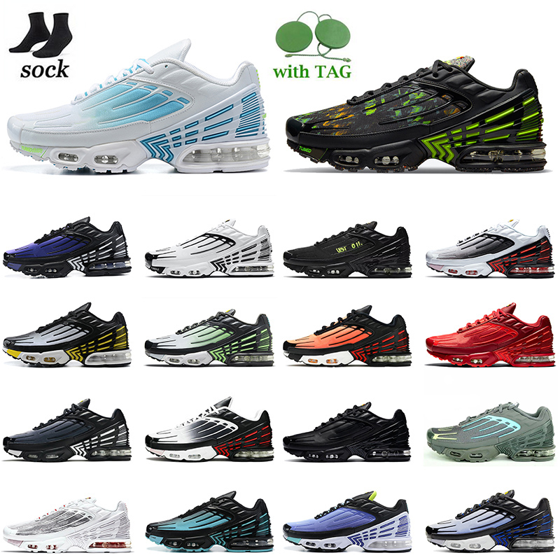 

Tuned 2022 Designer TNS Tn Plus 3 III Running Sneakers Shoes OG Black White Crater Laser Blue Ghost Green Aqua Mens Women Cushion Outdoor TN3 Sports Trainers US 12, B45 parachute pack 36-46