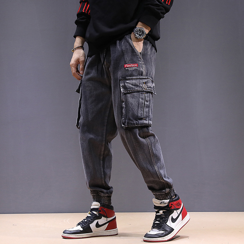 

2021 New Sweatpants Men Color Block Summer Joggers Japanese Streetwear Hip Hop Track Trousers Cotton W8d1, Gray