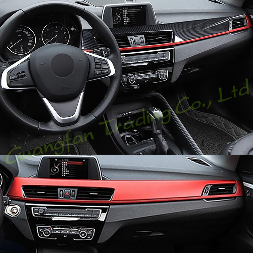 Interior Central Control Panel Door Handle 3D 5D Carbon Fiber Stickers Decals Car-styling Cover Parts Products Accessories For BMW X1 F48 Year 20-image-743308721