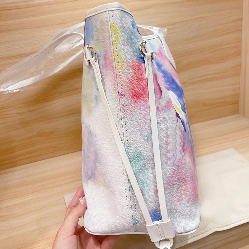 Shopping Bags Tote Bag Women Handbag Patchwork Color Classic Versatile Halo Dye Letter Printing High Quality Hardware