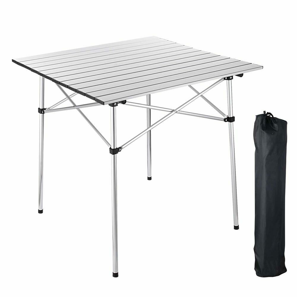 

Portable Folding Aluminum Roll Up Table Lightweight Outdoor Camping Picnic + Bag