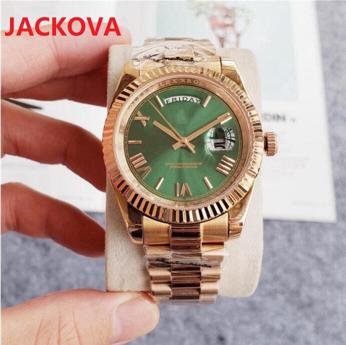 

Luxury classic waterproof men Daydate watch Roman numerals Sapphire 40MM week calendar 316L stainless steel automatic machinery Self-wind Wristwatches Gift, As pic