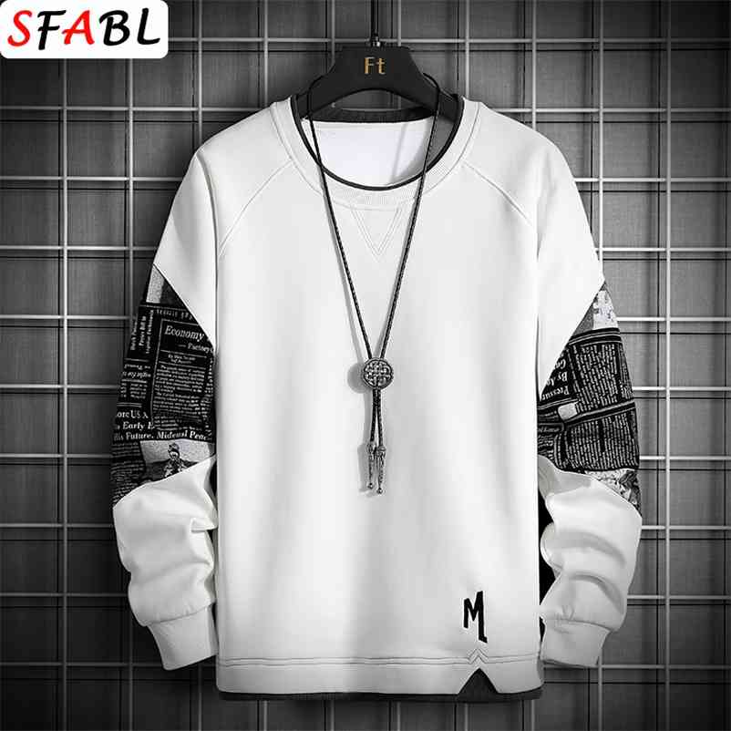 

SFABL Men Fashion Patchwork Hoodies Sweatshirt Male Casual Long Sleeve Crewneck Sweatshirts Hip Hop Harajuku Pullover Mens 210720, Blue