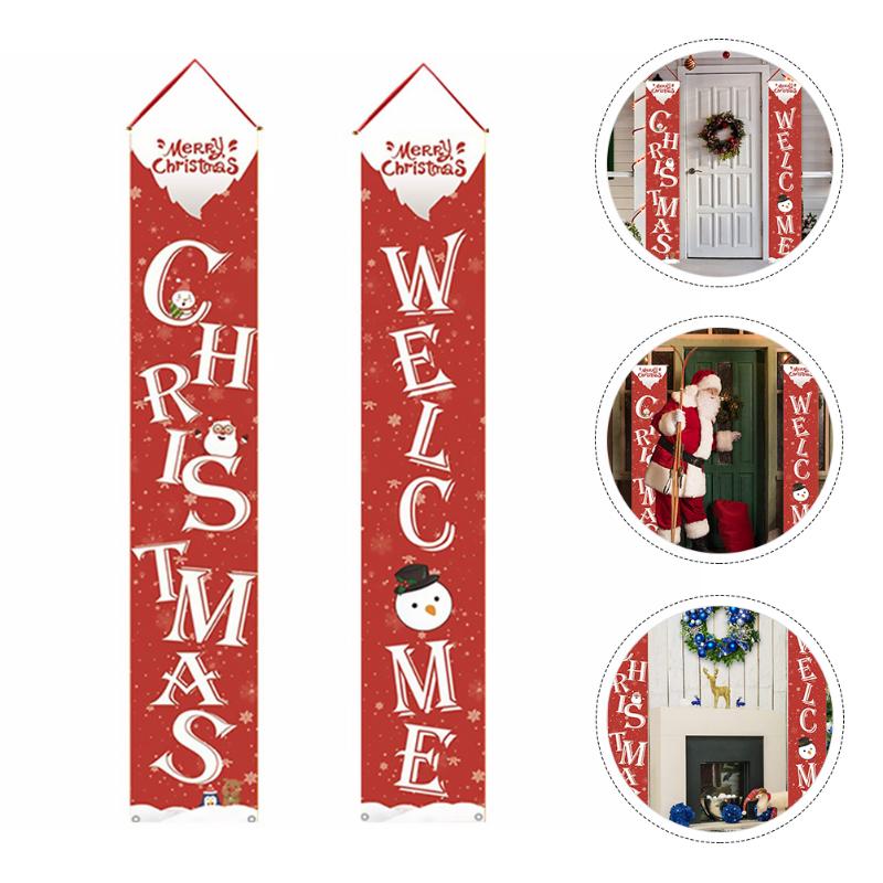 

Curtain & Drapes 1 Pair Xmas Hanging Banners Holiday Party Supplies Door Welcome