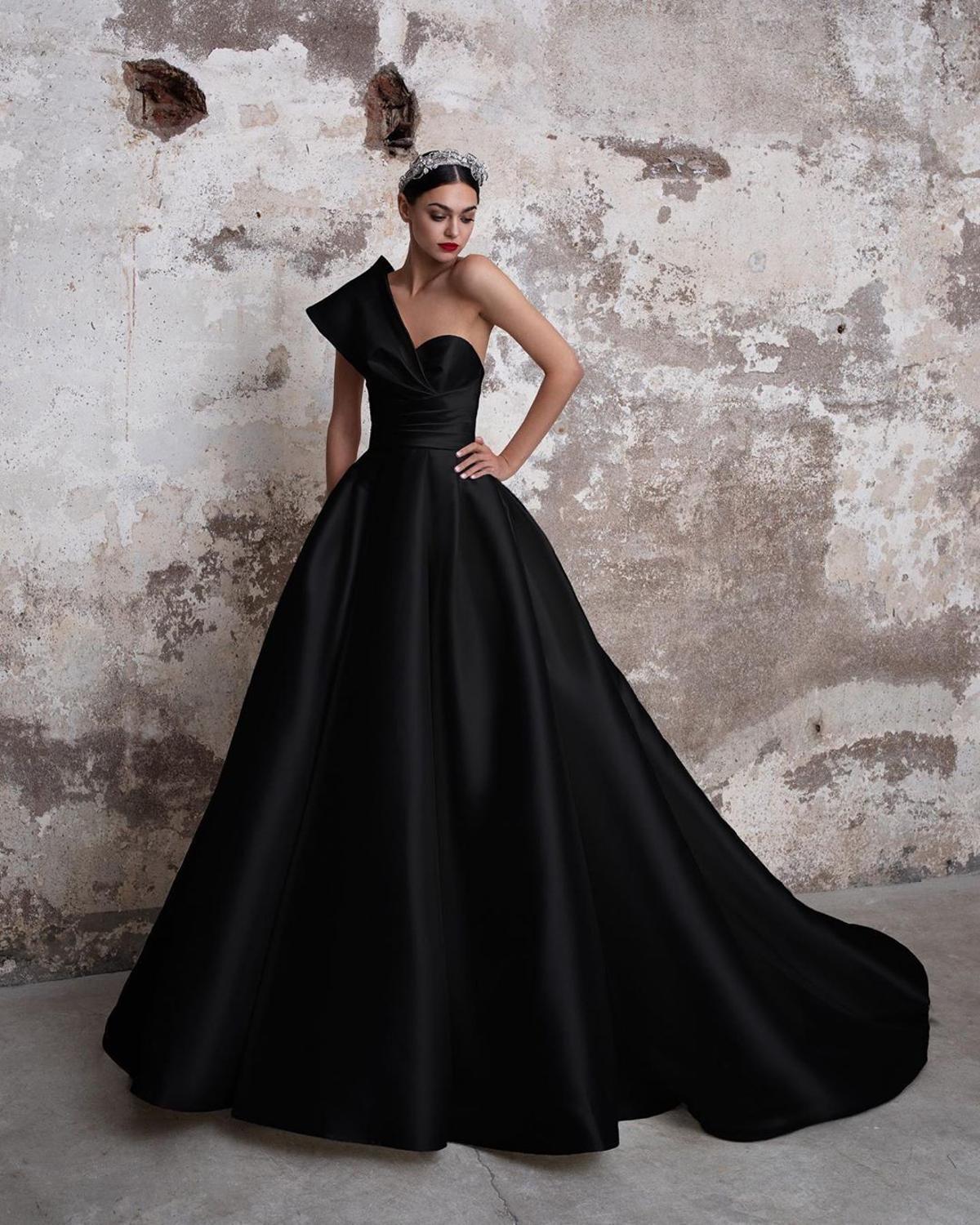 

2021 New Black One-shoulder Evening Sleeveless Elegant Floor-length A-line Long Party Gowns Zipper Back Prom Es E0v1, Navy blue