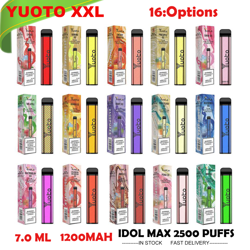 

Yuoto XXL Disposables E Cigarettes Vape Pen Pods 2500Puffs 1200mah Battery 7ml Capacity 100% Original