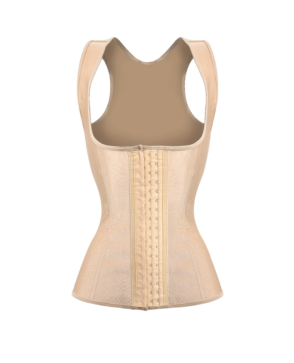 

Woman Bustiers Plus Size XXXL Apricot Latex Vest Waist Cincher Chest Body Shaper Corrector Corset Slimming Trainer Beauty For Women, As show