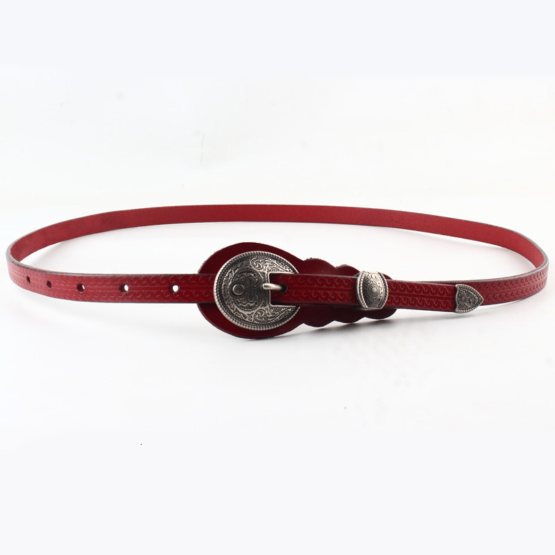 

2021 New Ancients Big Buckle Thin Knot Genuine Belt for Women Female Cow Knurling Leather Belts Accessories A86p, Black
