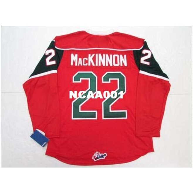 

001 #22 NATHAN MacKINNON HALIFAX MOOSEHEADS Vintage Away Home Hockey Jersey or custom any name or number retro Jersey, White