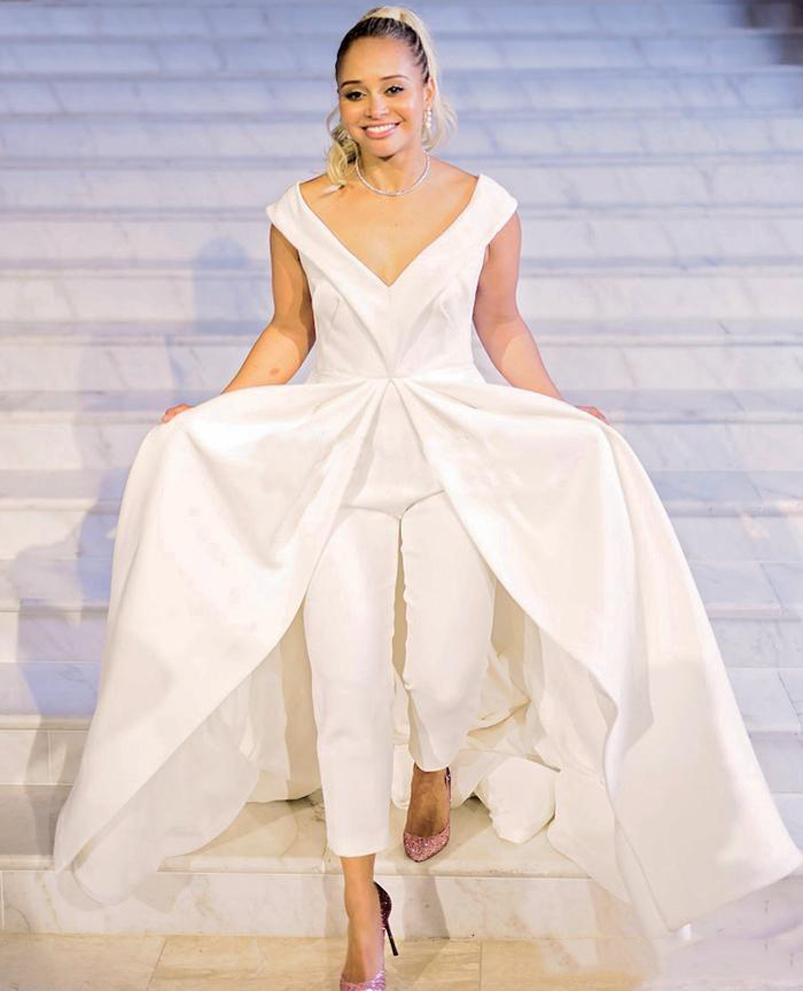 Off the Shoulder A Line Jumpsuits Evening Dresses V Neck Sweep Train Satin Formal Prom Party Gowns Pants Special Occasions-image-705344138