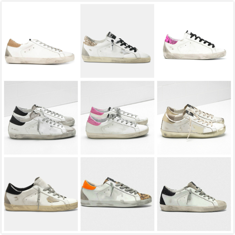 

Fashion Super star Sneakers Casual Shoes Italy Women Sequin Classic White Do-old Dirty Designer Tennis