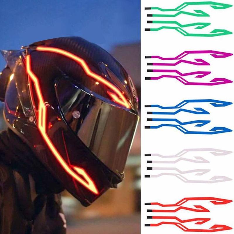 

Motorcycle Helmets Helmet Luminous Strip 3 Modes 4 In 1 Waterproof LED Light Sticker Bike Decorations, C pink