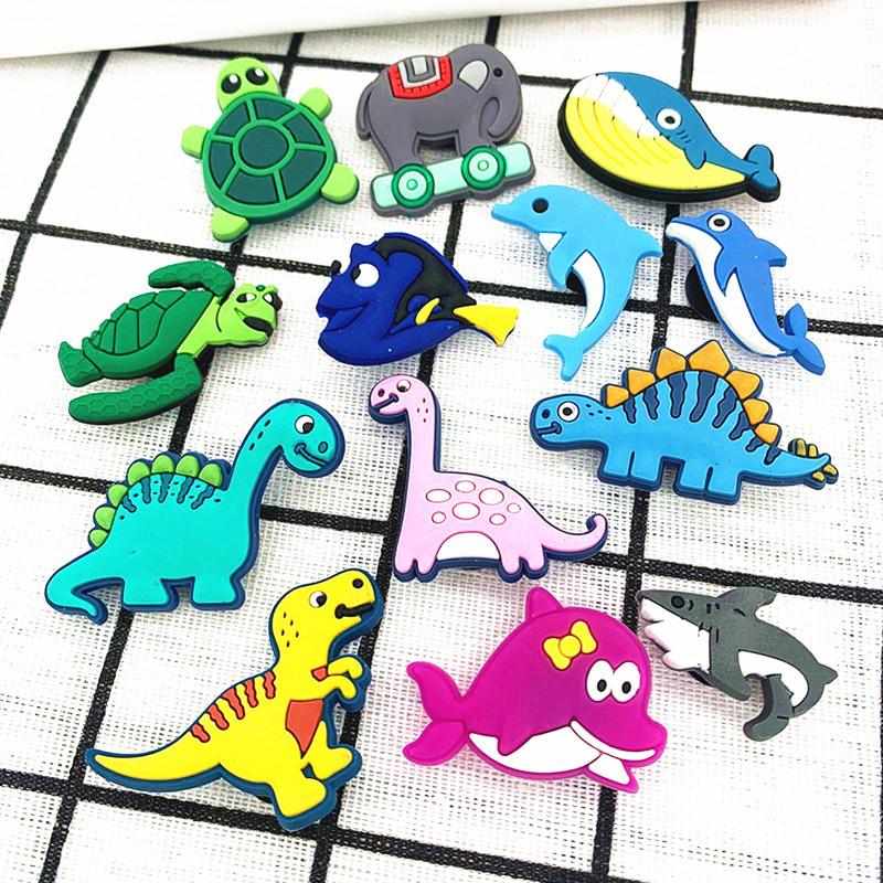 

Charms 1Pcs Cute Dinosaur Corcs Designer Shoe Accessories Decoration For Croc Buckle Jibz Kids Boys Gifts, Bronze;silver