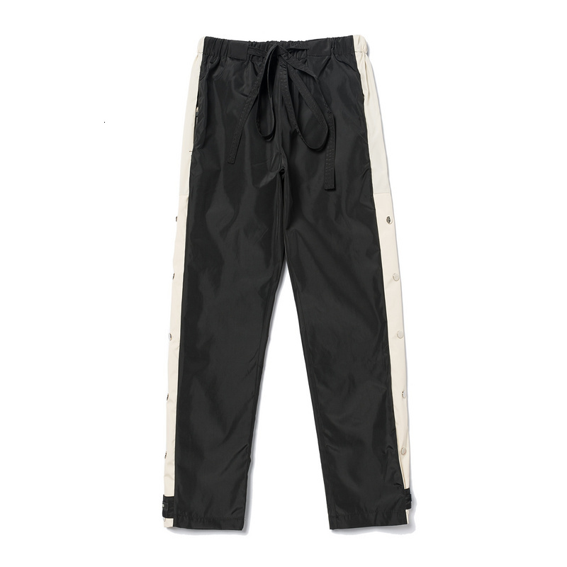 

2021 New Fog 6th Collection Side Bottons Long Style Jogger Track Hiphop Streetwear Men Casual Pants Trousers F67e, White