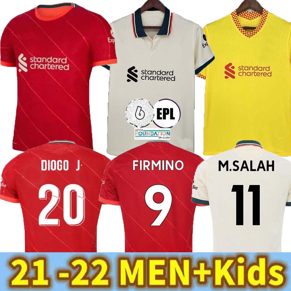 

2021 2022 LVP Fans Player Version M.Salah Virgil Firmino Soccer Jersey Mailner Wijnaldum A.Becker Alexander Arnold Diogo J. Goalkeeper Socce, Black;yellow