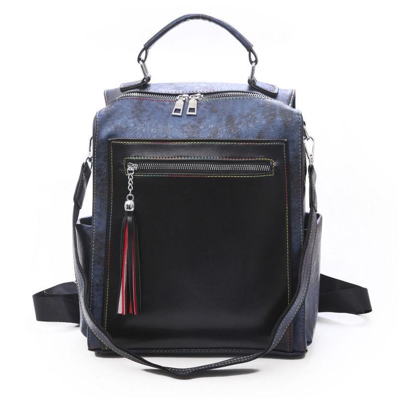 

PU Women Leather Backpacks Ladies Designer Shoulder Backpack Large Capacity Teenage Girls Student Book Bags Female Business Bags, Black