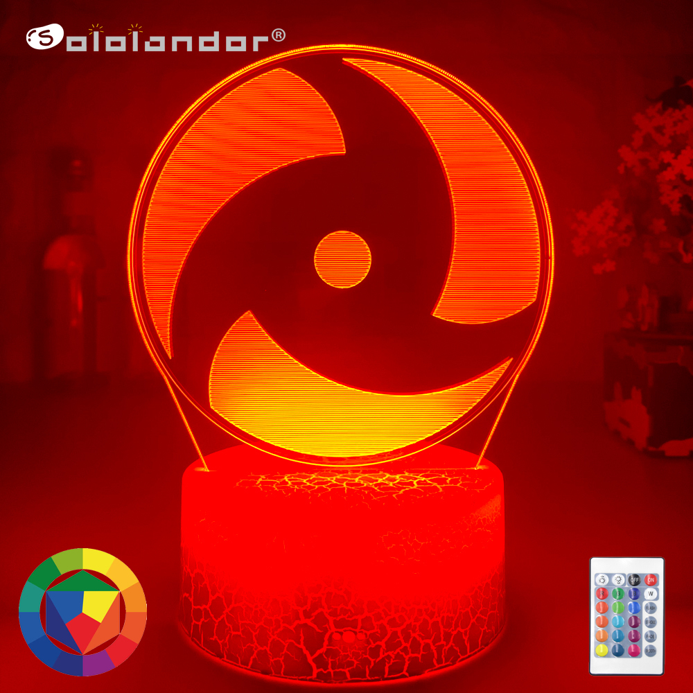 

Japanese Anime Naruto Mangekyo Sharingan Naka Led Night Light Study Room Decoration Kids Child Birthday Gift 3d Illusion Lamp C0305
