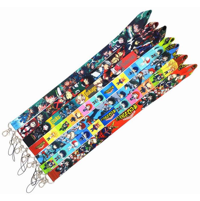 

20pcs Popular Hero Academia Lanyard Badge Lanyard for Keys cartoon Mobile Phone Neck Straps Cartoon Keychains Lovely Gift for Children