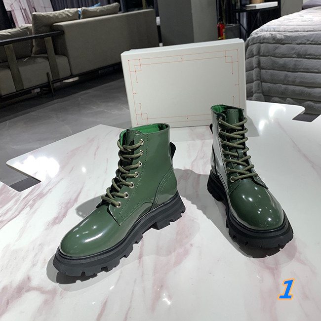 

Women's 2021 thick ankle boots fashion autumn winter platform lace up leather Martin boots top designer cool motorcycle boots size 35-40 with box