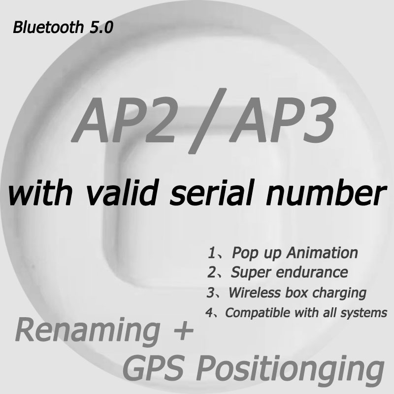 

3 PCS H1 Chip earphones Air pro Generation AP3 Metal Hinge Wireless Charging Bluetooth Headphones pk i12 tws Pods AP2 Earbuds 2nd Generation, White with valid serial