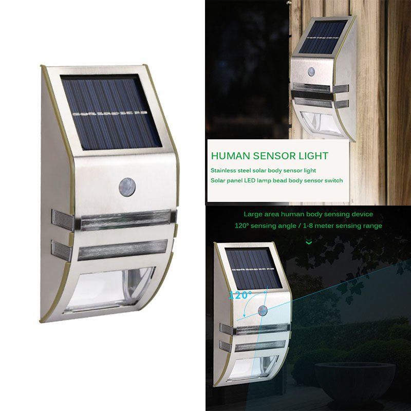 

2021 New 2 Movido a Levou Sensor Movimento Parede Lmpada Iluminao Poupana De Energia Solar Jardim Luz Ao Ar D8ty