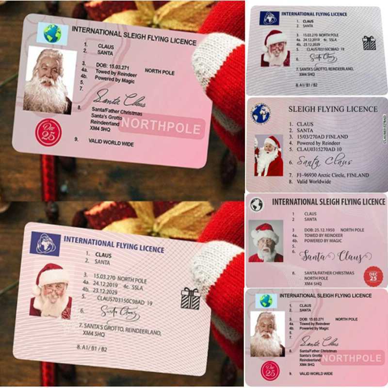 

Creative Santa Claus Flight License Christmas Eve Driving Licence Christmas Gifts For Children Kids Christmas Tree Decoration Y0913