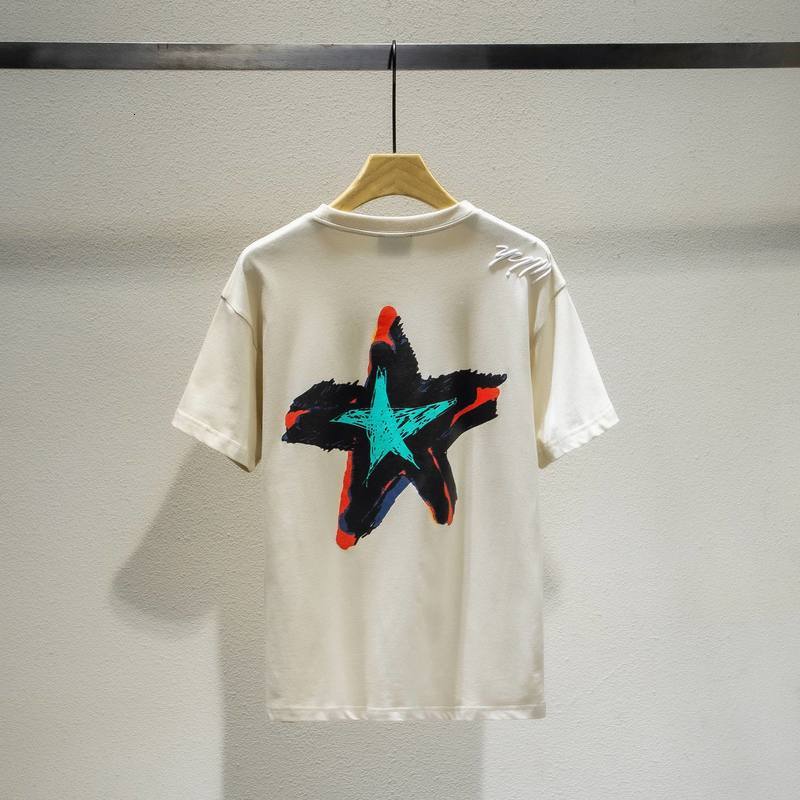 

2021 New Travis Scott T-shirt Star Graffiti Hand-painted Shirts Men Women Streetwear Hip Hop Kanye West Astroworld t Shirt Zbkn, Black1
