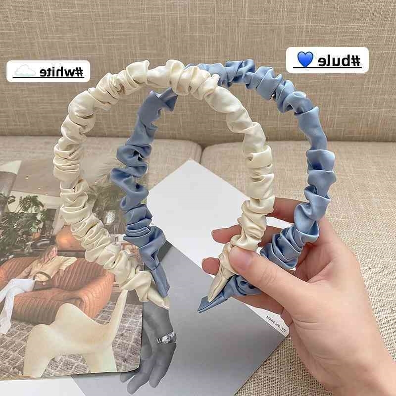 

pleated small fresh Satin net red simple head black and white face washing band Korean hair bundle