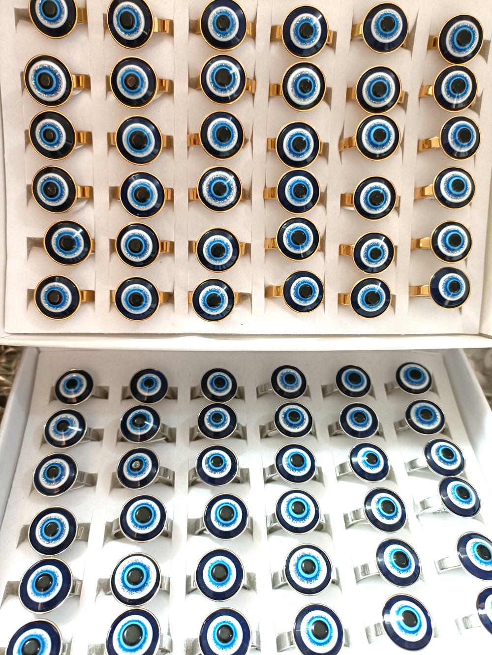 

wholesale 20pcs Ring evil eye Stainless Steel Rings Party Jewelry Silver Gold MIX