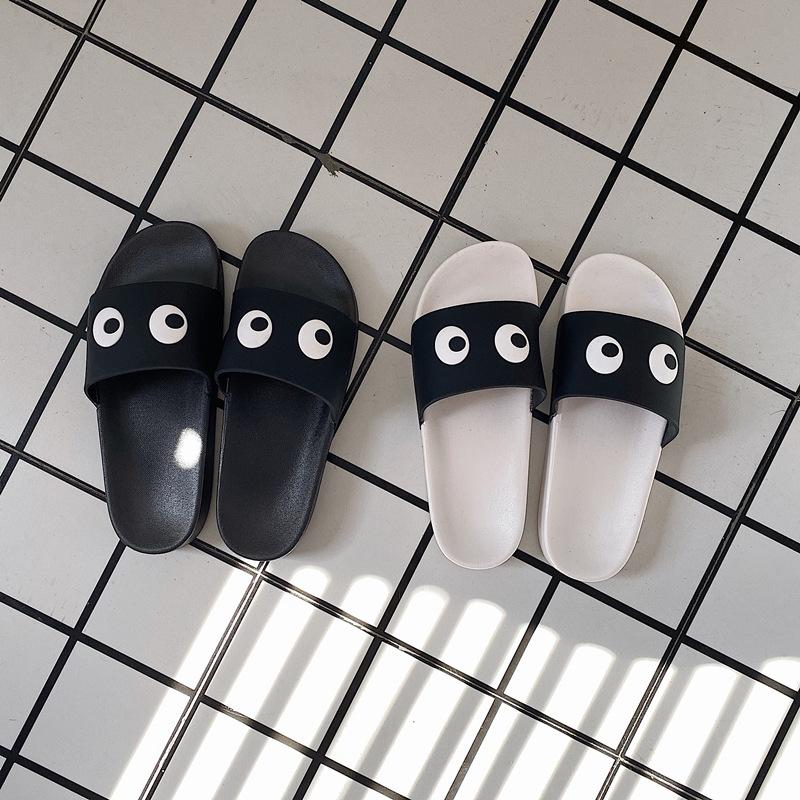 

Slippers Summer Women Shoes Cartoon Home Slipper Flat Sandals For Non-slip Bedroom Soft Slides Open Toe, White