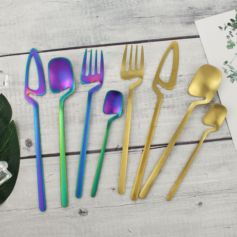 

Dinnerware Sets 24Pcs Black Cutlery Set Matte 304 Stainless Steel Western Tableware Knives Forks Spoons Home Kitchen Silverware