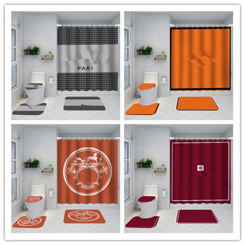

printed classical design Shower Curtains waterproof Bathroom supplies multifunctional partition luxury curtain bath door mat