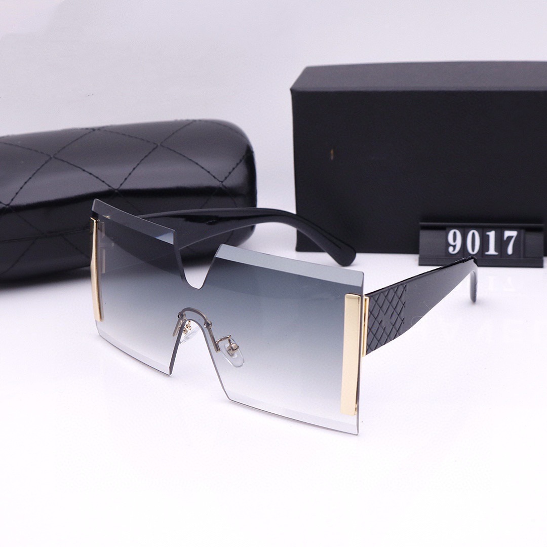 

9017 Sunglasses Summer Man Woman Street Unisex Beach Sun Glasses Fashion Brand Design Small Frame UV400 Highly Quality with box case, White;black