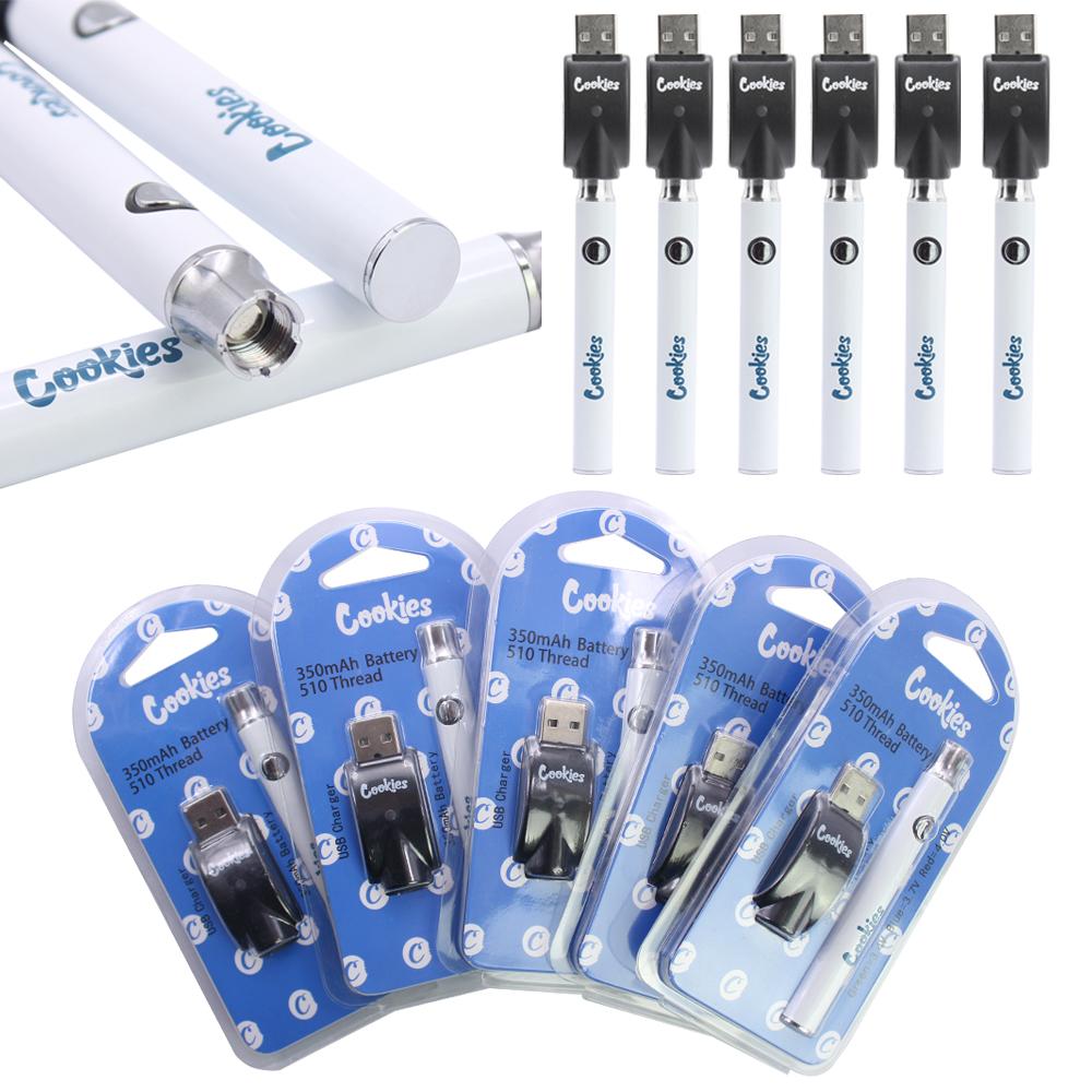 

Cookies Preheating Vape Battery Pen Charger Kits 510 Thread Preheat 350mah VV Variable Voltage Batteries Blister pack