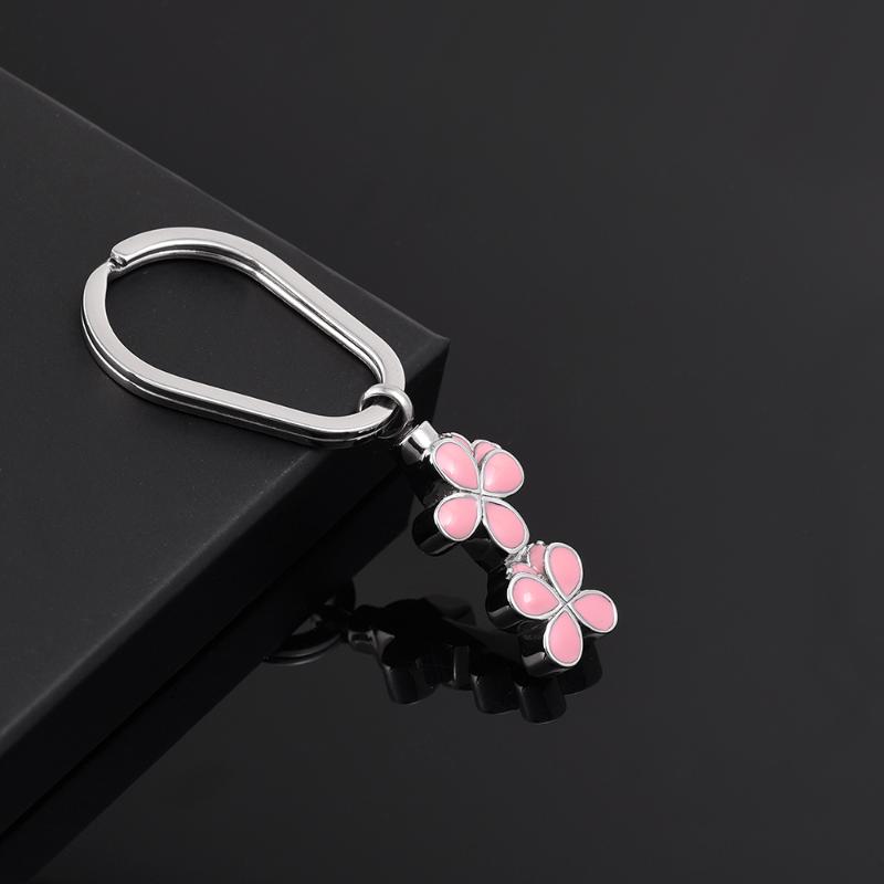 

Keychains CMK2051 2 Pink Butterfly Ashes Urn Keychain Pet Memorial Jewelry Keepsake Cremation Urns Keyring