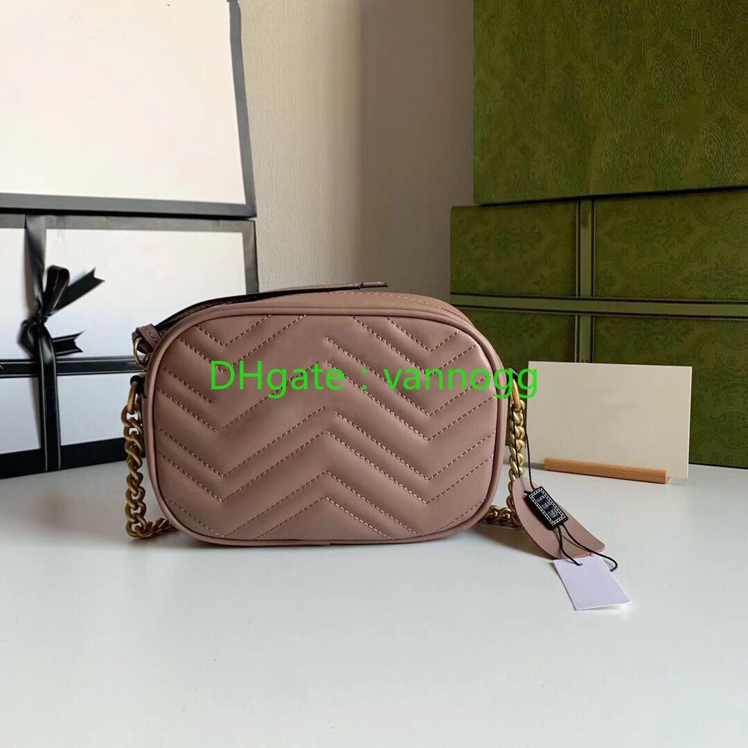 

Designer Marmont Collection Mini Cross Body Bag 448065 Black White Red Nude Pink 4 Colors On Point Details Genuine Leather Shoulder Bags Fashion Small Camera Package, Gift bags