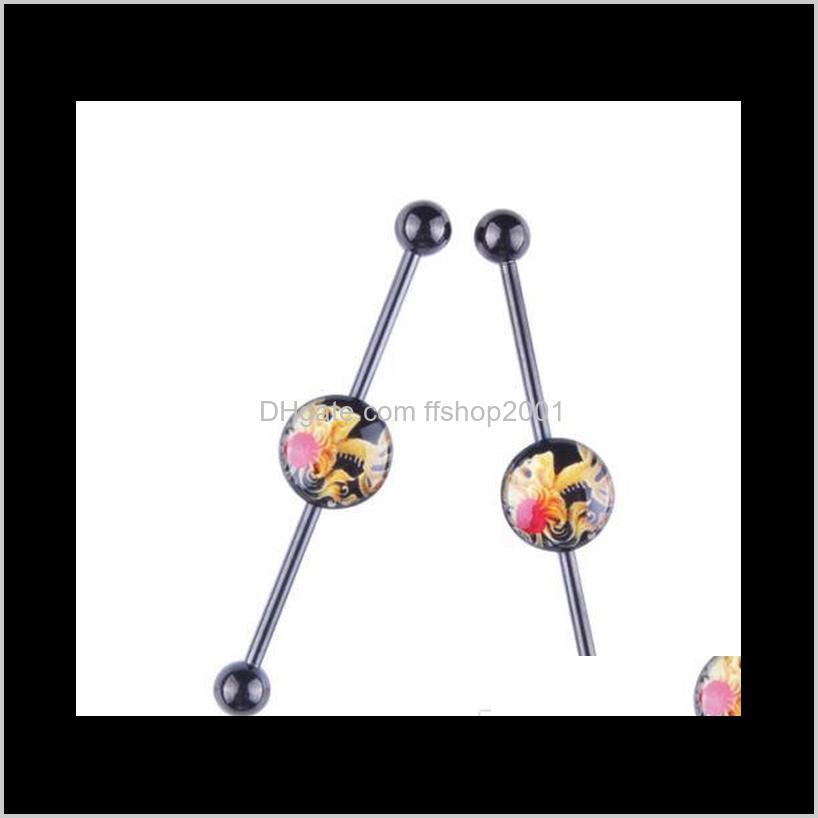 

2017 New Stainless Steel Long Industrial Barbell Bar Ear Expansions Piercing Earring Stretcher Body Jewelry O1Uto Smmof, Silver