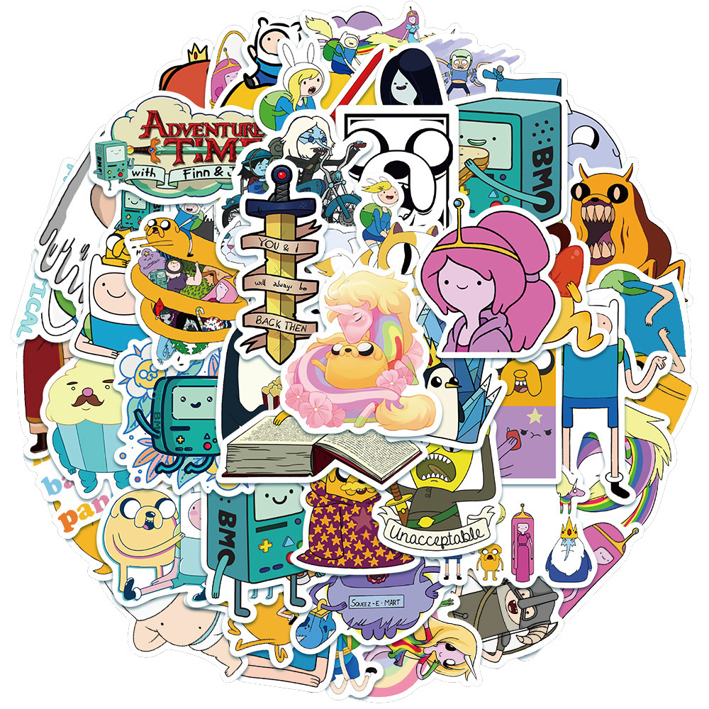 

50 PCS Mixed Graffiti skateboard Stickers Cartoon Adventure hours For Car Laptop Fridge Helmet Pad Bicycle Bike Motorcycle PS4 book Guitar Pvc Decal, Multi colors