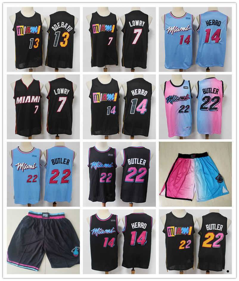 

Miami''Heat''MEN throwback Jerseys Dwyane 3 Wade Tyler 14 Herro Jimmy 22 Butler Kyle 7 Lowry Basketball Shorts Basketball Jerseys Pink Black, Color