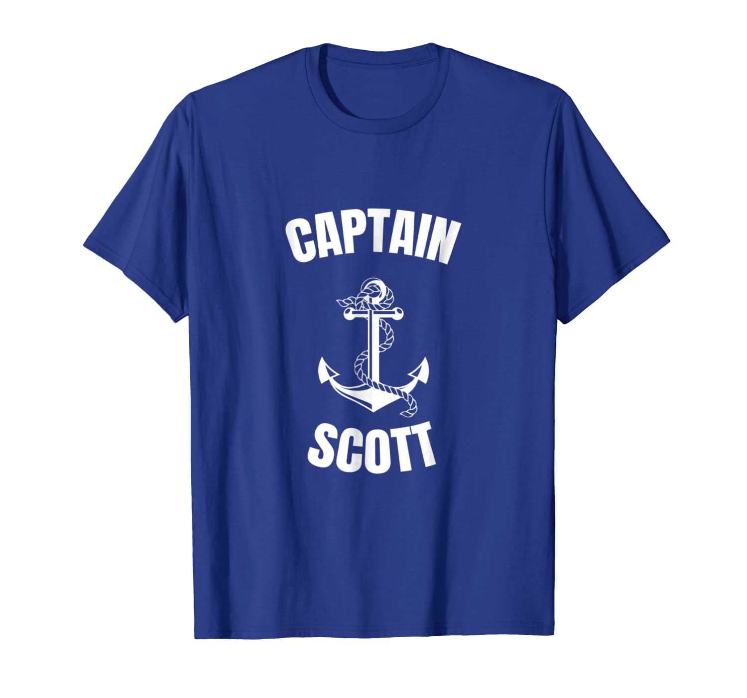

Captain Scott T-Shirt Personalized Boat Captain Shirt, White;black