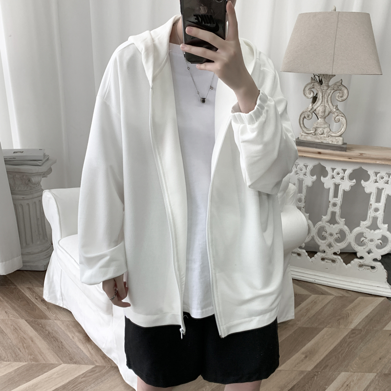 

2021 New Fashion Streetwear Loose Summer with a Hood Men' Long Hip Hop Casual Jacket Superior All Games White/blue Rzaz, Smog blue