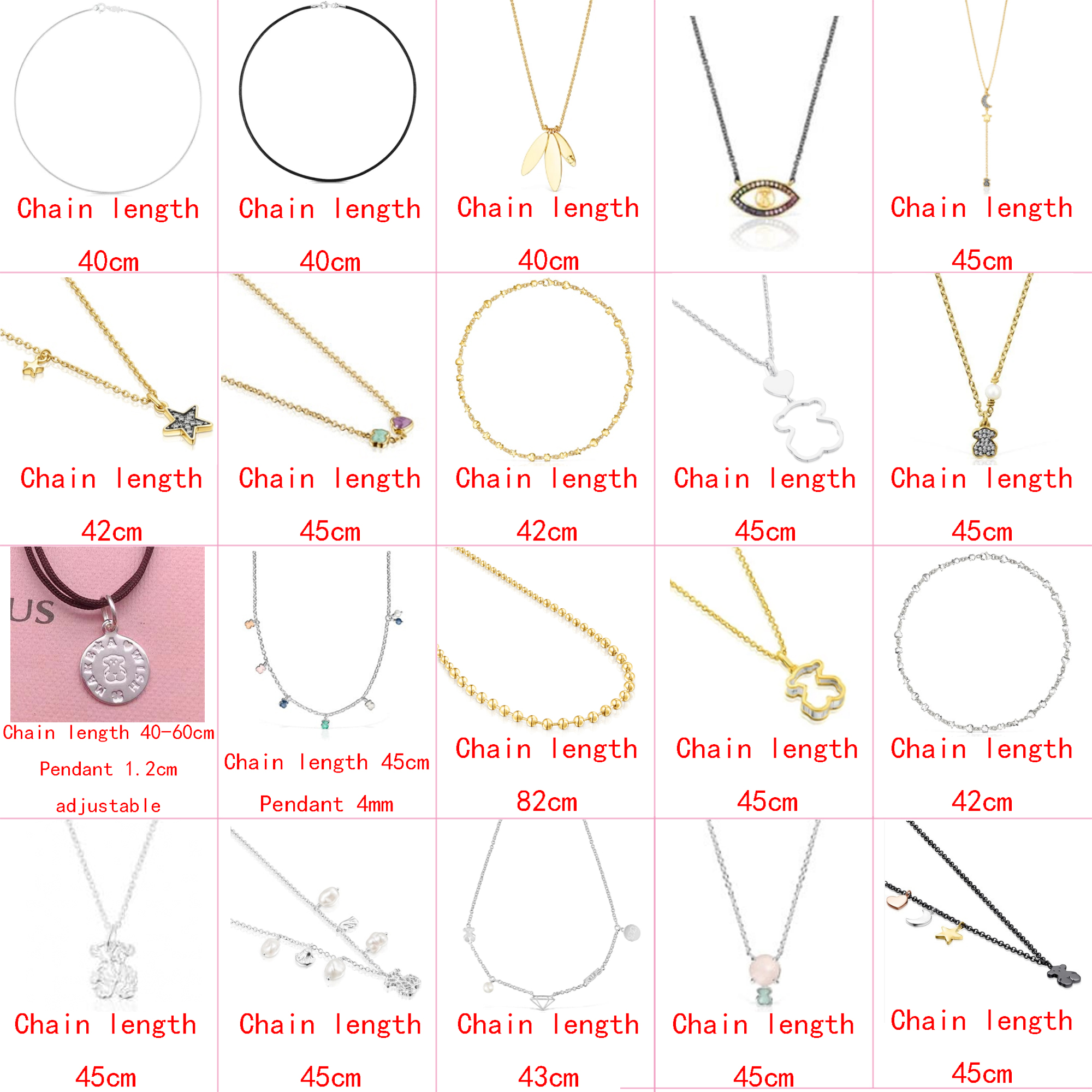 

2021 new style 100% 925 sterling silver fashion classic Diy cute bear sweet lady fashion necklace wholesale factory direct sales