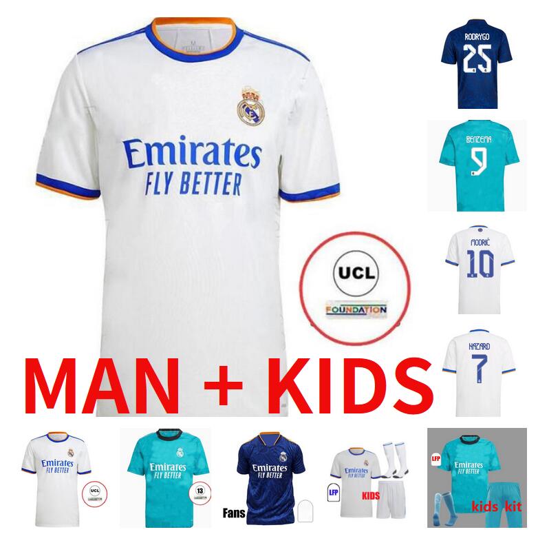 

2021 2022 Real Madrid Player version soccer jersey Hazard 21 22 BENZEMA SERGIO RAMOS KROOS football jerseys