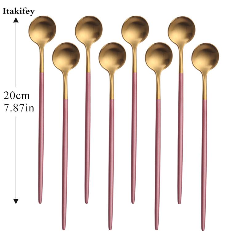 

cutlery tableware Mixing Cocktail Spoon Spiral Pattern Bar Teadrop Spoon Stir Bar Tool Bartender Tools Dinnerware spoons