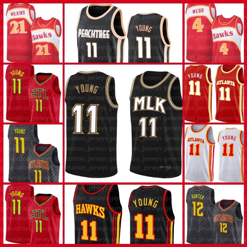 

Trae 11 Young Jerseys Baskeball Atlanta Hawks Jersey Spud 4 Webb De'Andre 12 Hunter Jamal 27 Murray Brooklyn Nets Men as, Black;red