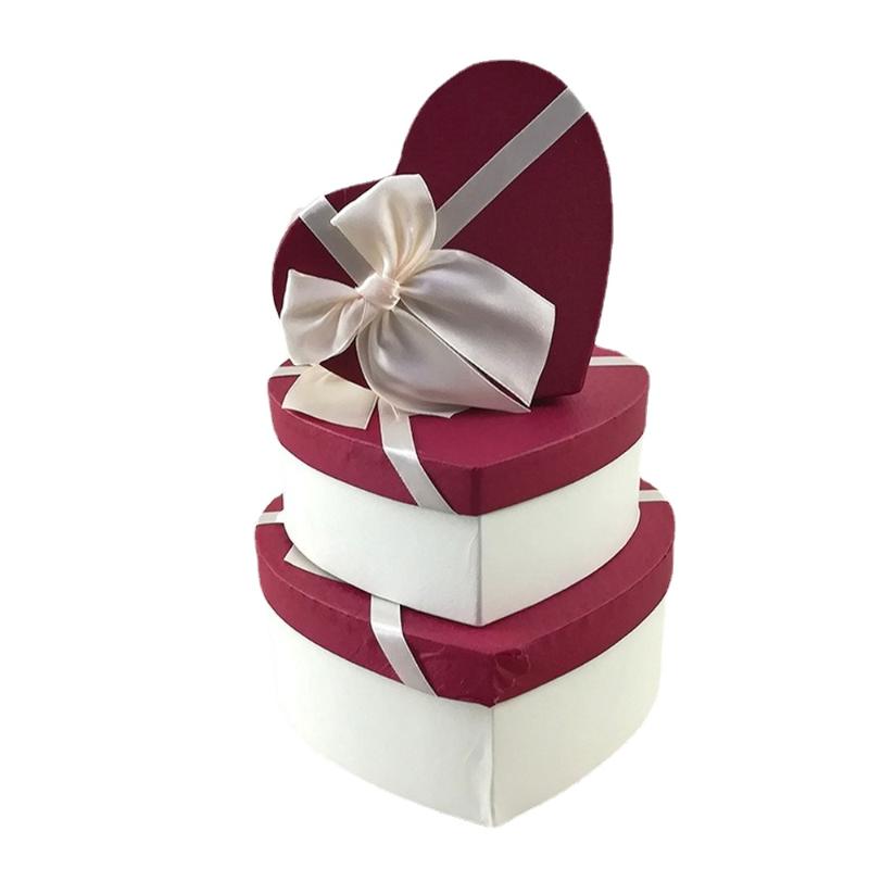 

Gift Wrap 1pc Heart Shaped Case Bow-knot Box Exquisite Paper Present Boxes