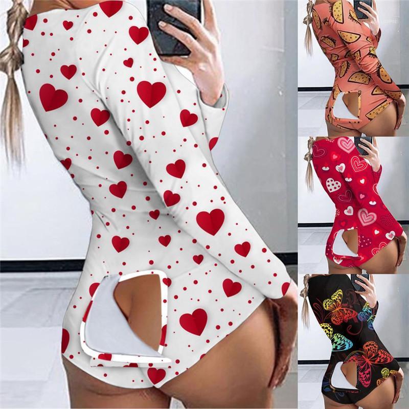 

Women' Jumpsuits & Rompers Women V-neck High Waist Bodysuit Casual Pattern Printing Romper Bodycon Long Sleeve Short Pants Home Clothing St, Orange