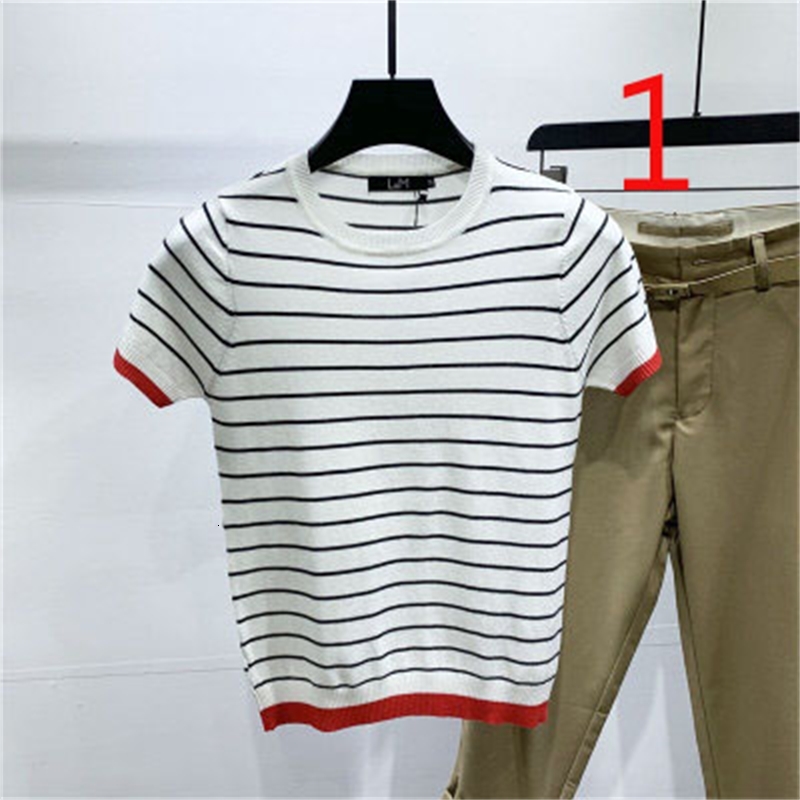 

2021 New Men's Embroidered Short-sleeved Thin T-shirt Summer Half-sleeved Sweater Casual Tide Asww