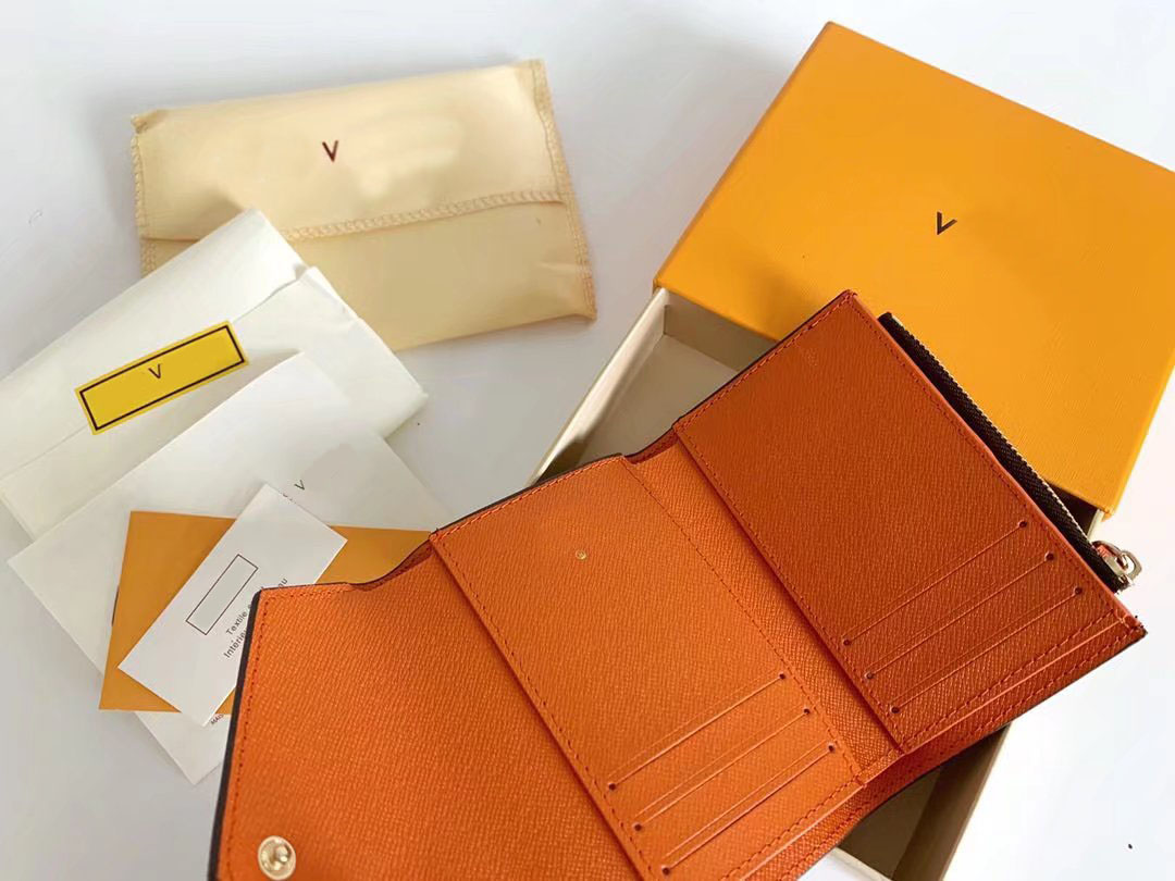 

2021 hot selling fashion designer pure cowhide men's and women's Wallet Coin Bag 41938 key bag Classic Gold zipper rainbow Doudou passport bags dustproof cloth With box