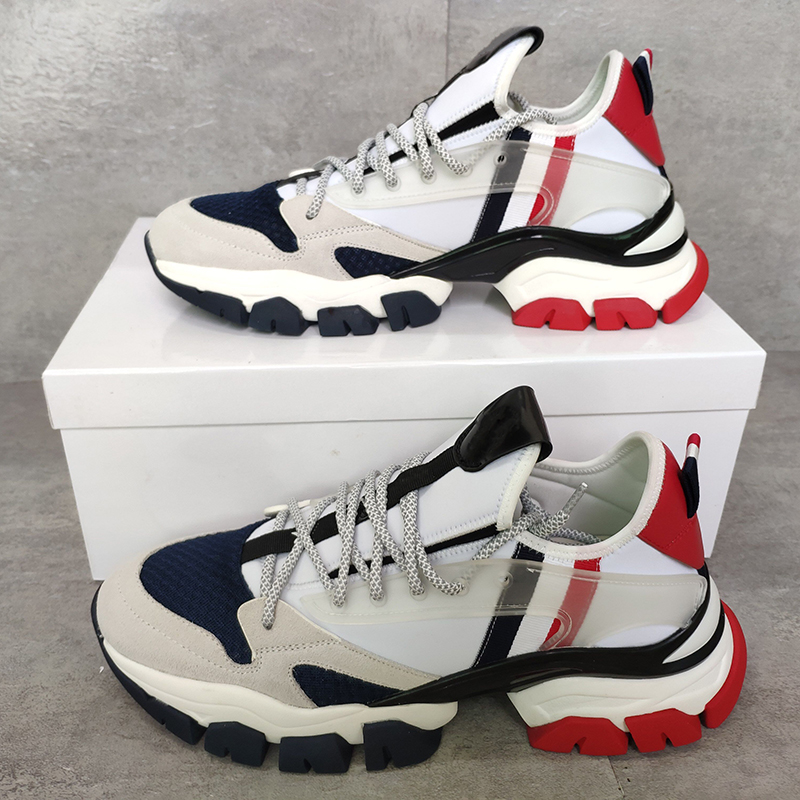 

2021 Mens Sneaker Calfskin Leather Paris Platform Shoes Leave no Trace Trainers Vintage Fashion Nylon Low Top Casual Shoe Chaussure With Box, Color 1